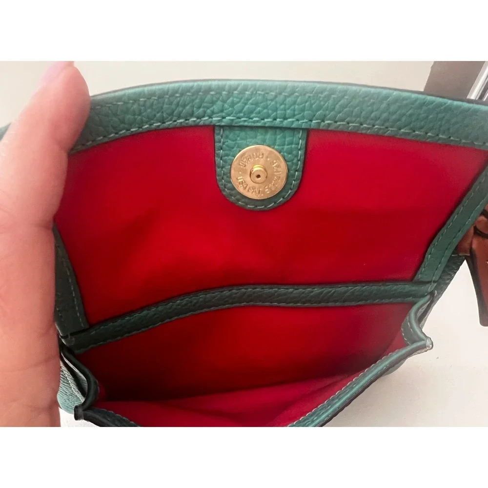 Dooney‎ Bourke Pebble Grain Leather Teal Crossbody Bag Small Purse 1975 - Picture 8 of 9